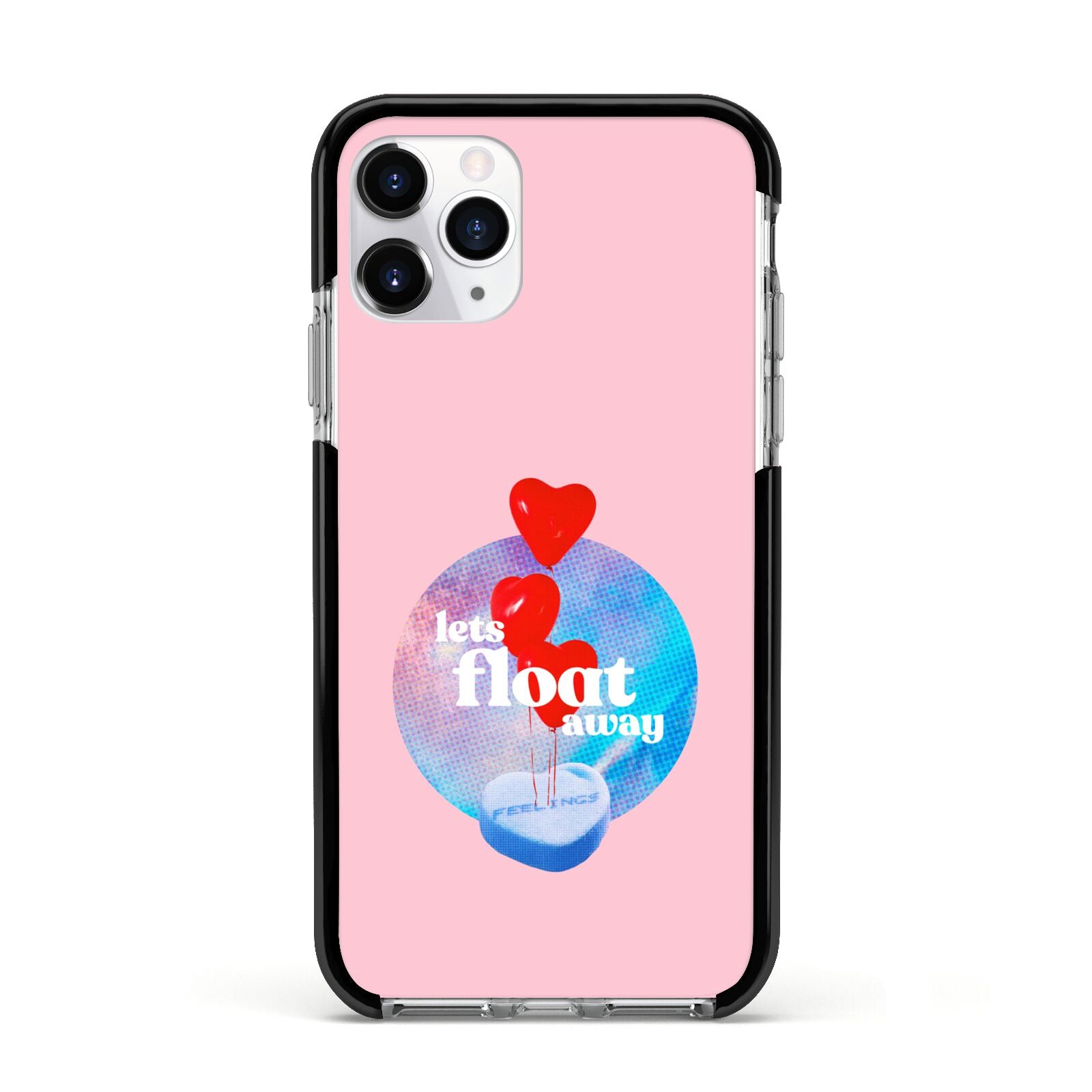 Lets Float Away Valentine Apple iPhone 11 Pro in Silver with Black Impact Case