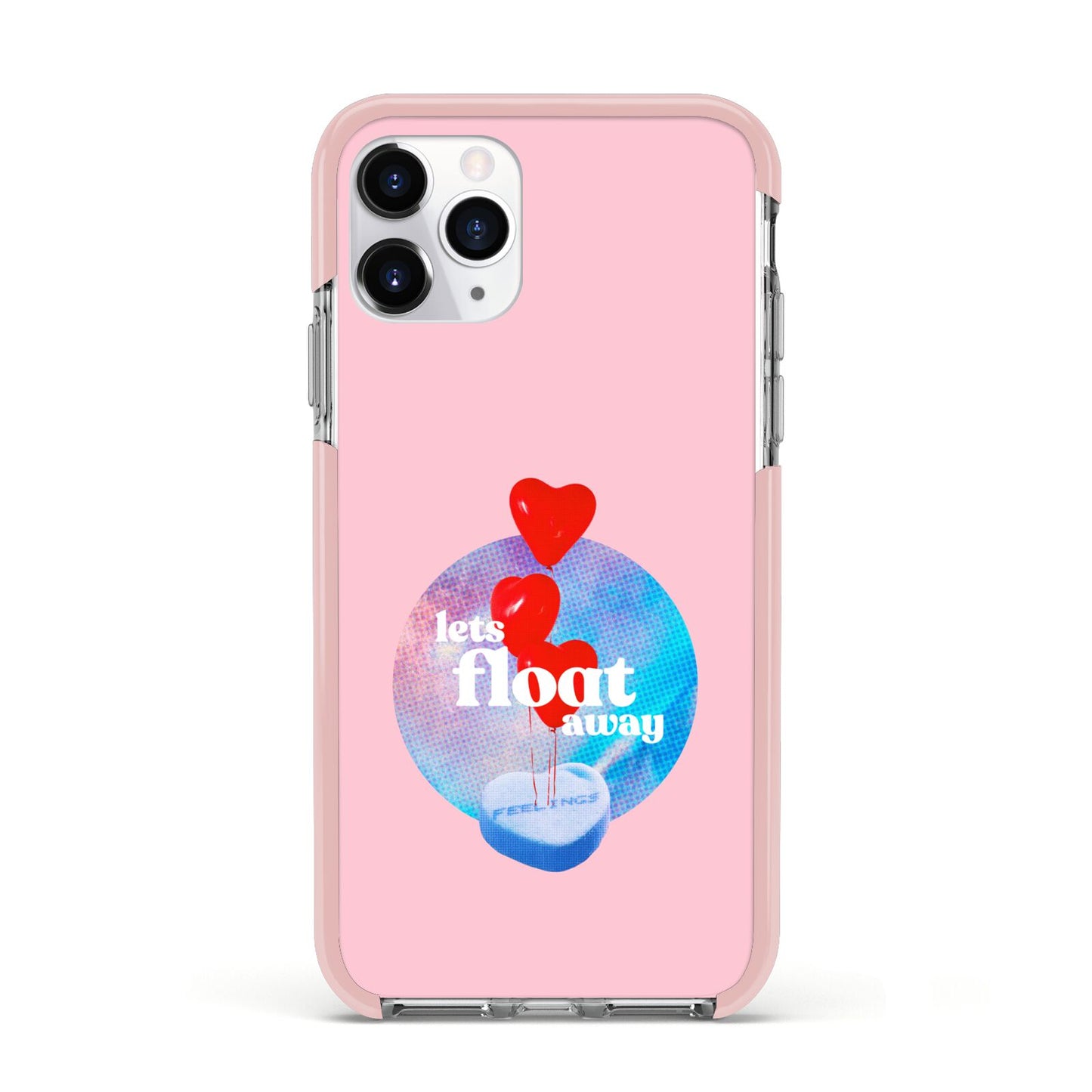 Lets Float Away Valentine Apple iPhone 11 Pro in Silver with Pink Impact Case