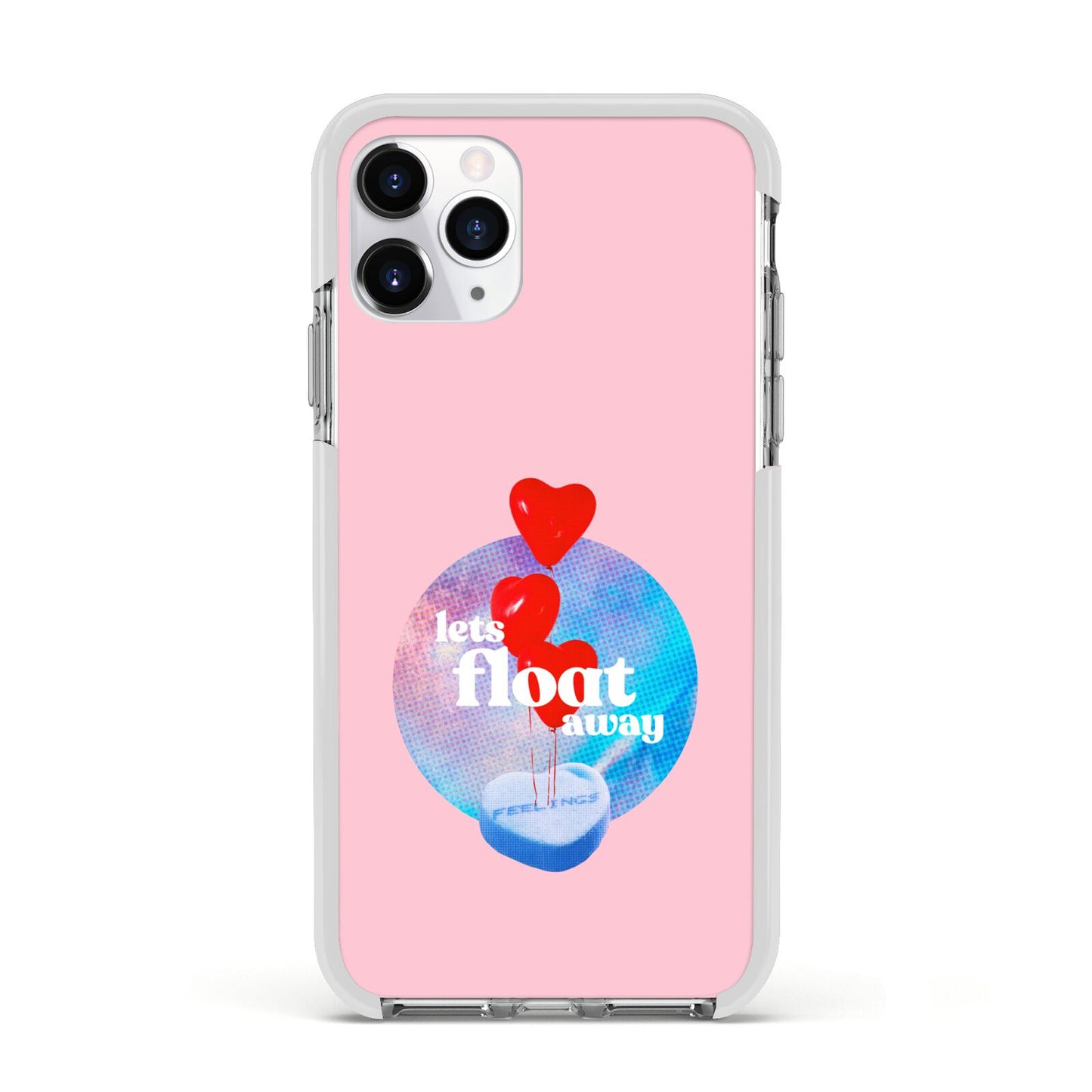 Lets Float Away Valentine Apple iPhone 11 Pro in Silver with White Impact Case
