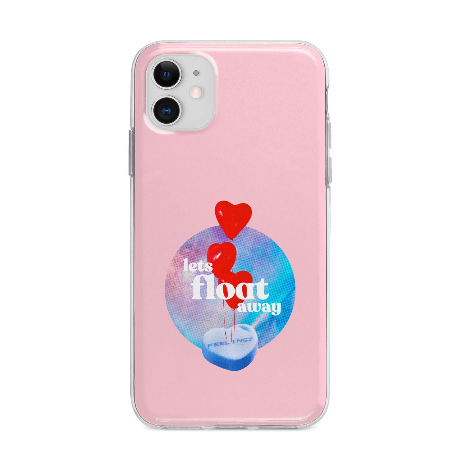Lets Float Away Valentine Apple iPhone 11 in White with Bumper Case
