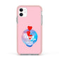 Lets Float Away Valentine Apple iPhone 11 in White with Pink Impact Case