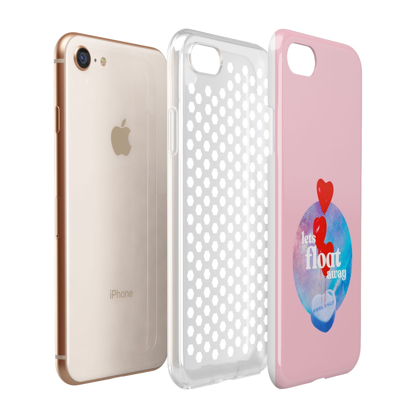 Lets Float Away Valentine Apple iPhone 7 8 3D Tough Case Expanded View