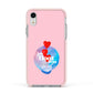 Lets Float Away Valentine Apple iPhone XR Impact Case Pink Edge on Silver Phone