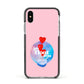 Lets Float Away Valentine Apple iPhone Xs Impact Case Black Edge on Silver Phone