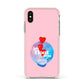 Lets Float Away Valentine Apple iPhone Xs Impact Case Pink Edge on Gold Phone