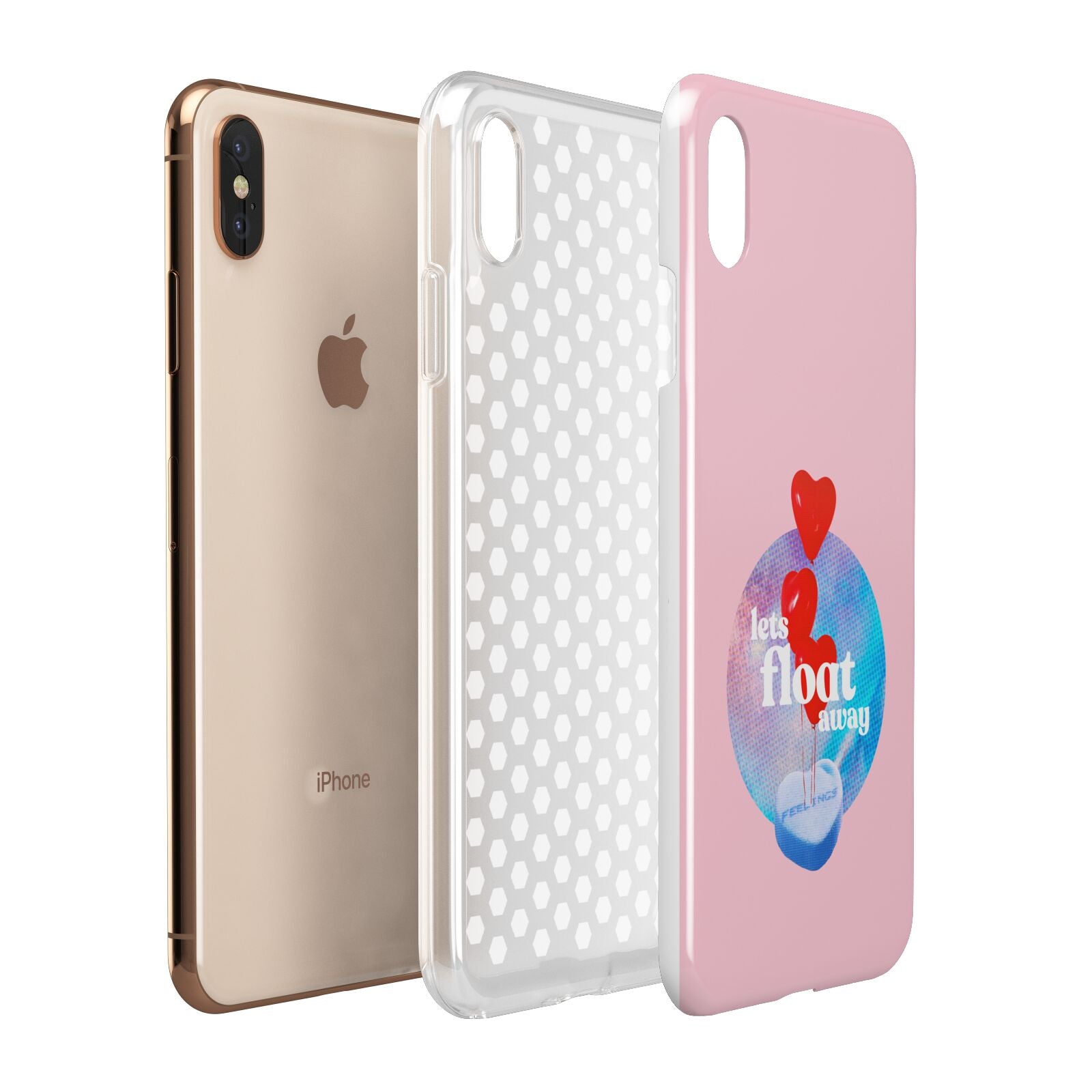 Lets Float Away Valentine Apple iPhone Xs Max 3D Tough Case Expanded View