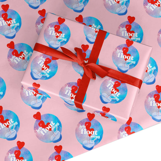 Lets Float Away Valentine Custom Wrapping Paper