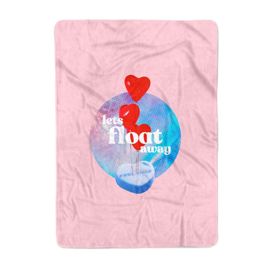 Lets Float Away Valentine Large Fleece Blanket