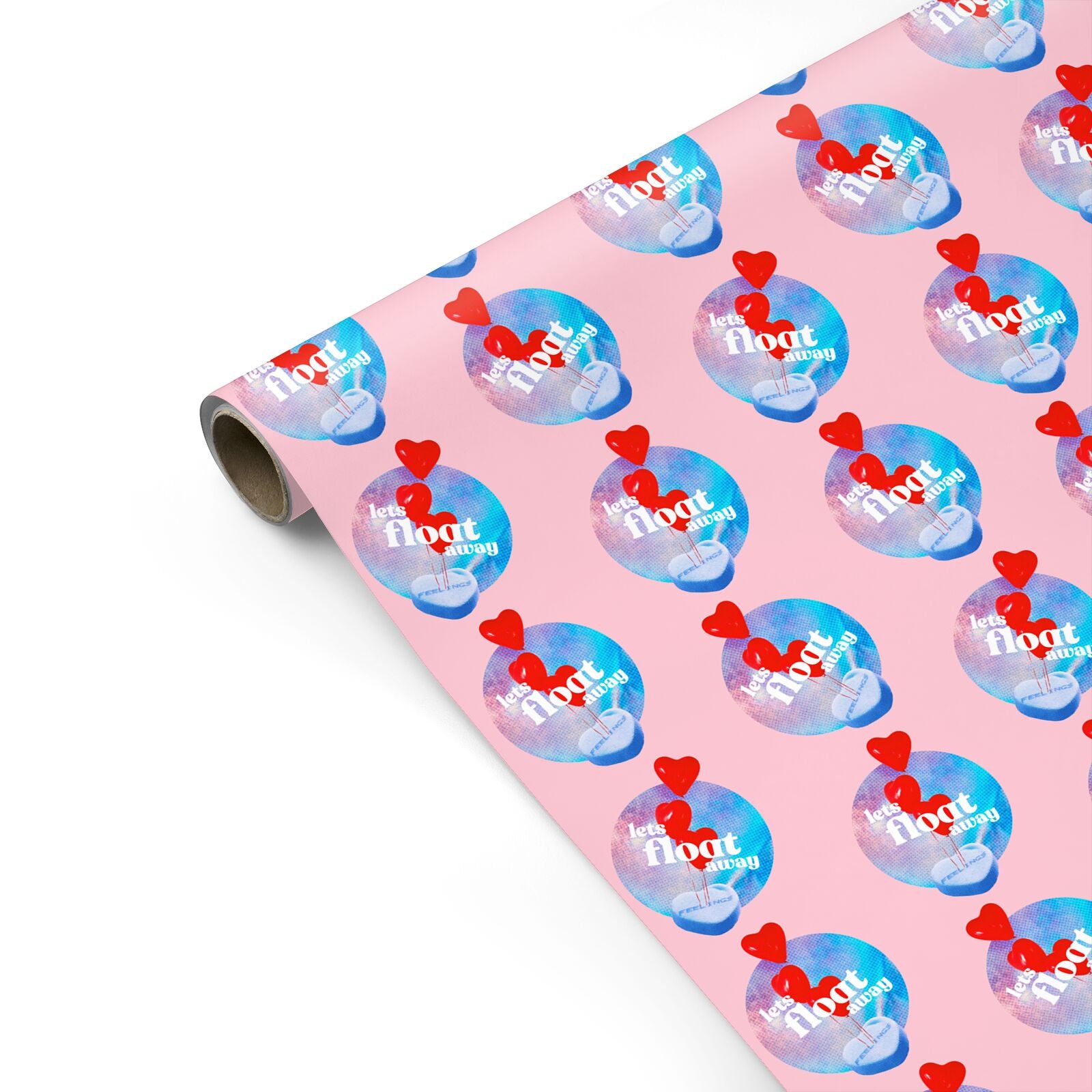 Lets Float Away Valentine Personalised Gift Wrap