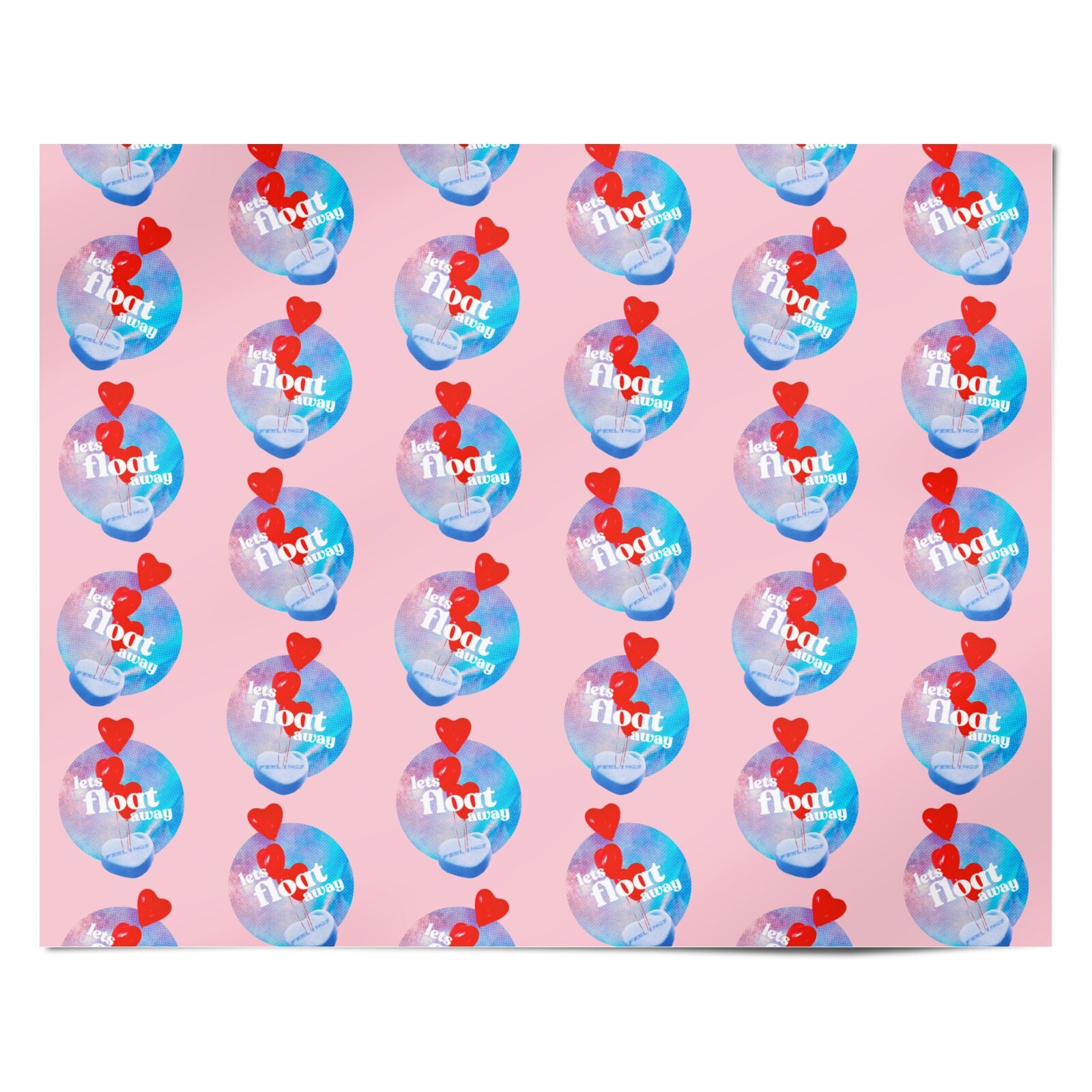 Lets Float Away Valentine Personalised Wrapping Paper Alternative