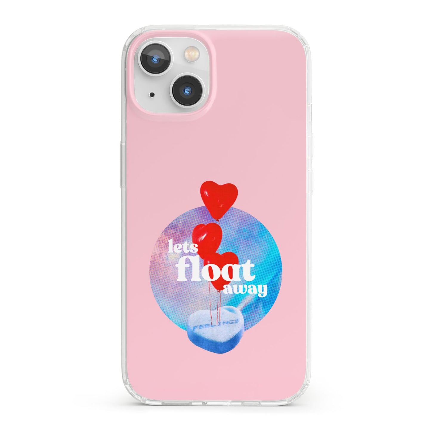 Lets Float Away Valentine iPhone 13 Clear Bumper Case