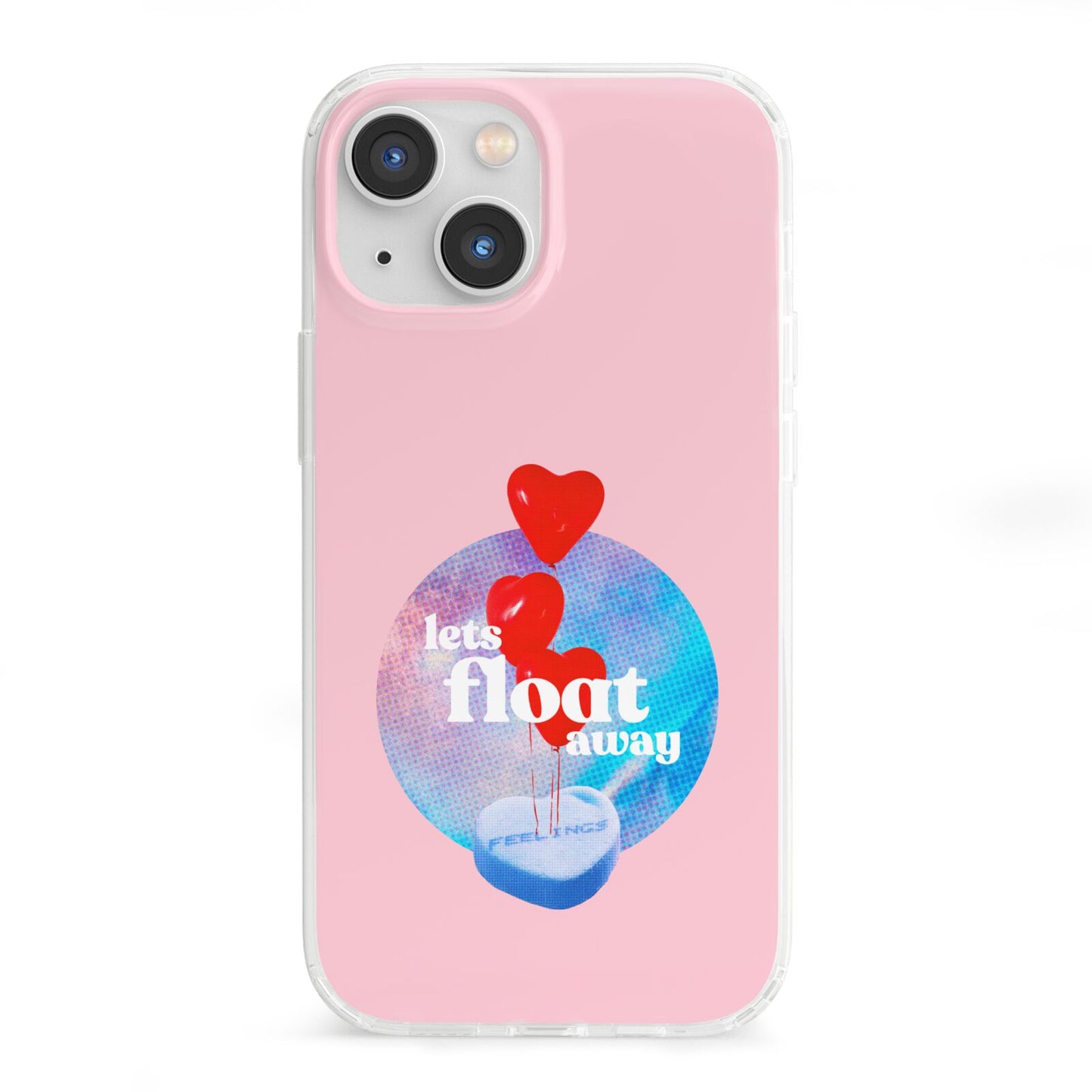 Lets Float Away Valentine iPhone 13 Mini Clear Bumper Case
