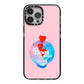 Lets Float Away Valentine iPhone 13 Pro Max Black Impact Case on Silver phone