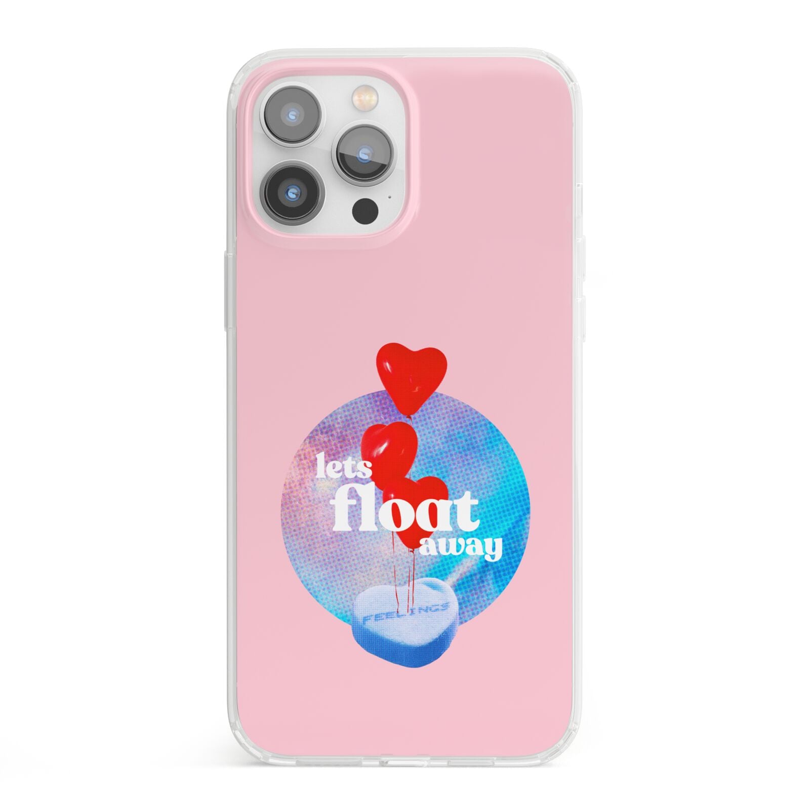 Lets Float Away Valentine iPhone 13 Pro Max Clear Bumper Case