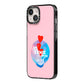 Lets Float Away Valentine iPhone 14 Black Impact Case Side Angle on Silver phone