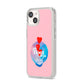 Lets Float Away Valentine iPhone 14 Clear Tough Case Starlight Angled Image