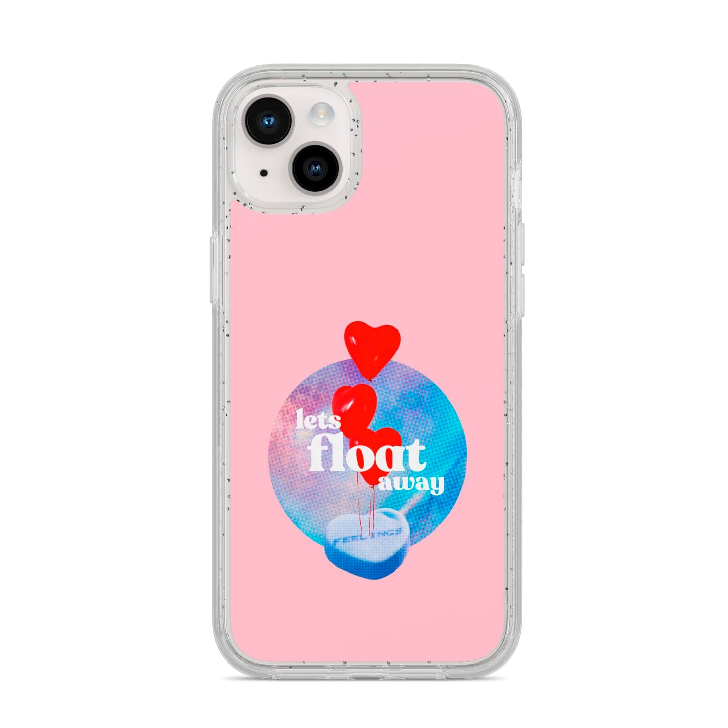 Lets Float Away Valentine iPhone 14 Plus Glitter Tough Case Starlight
