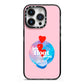 Lets Float Away Valentine iPhone 14 Pro Black Impact Case on Silver phone