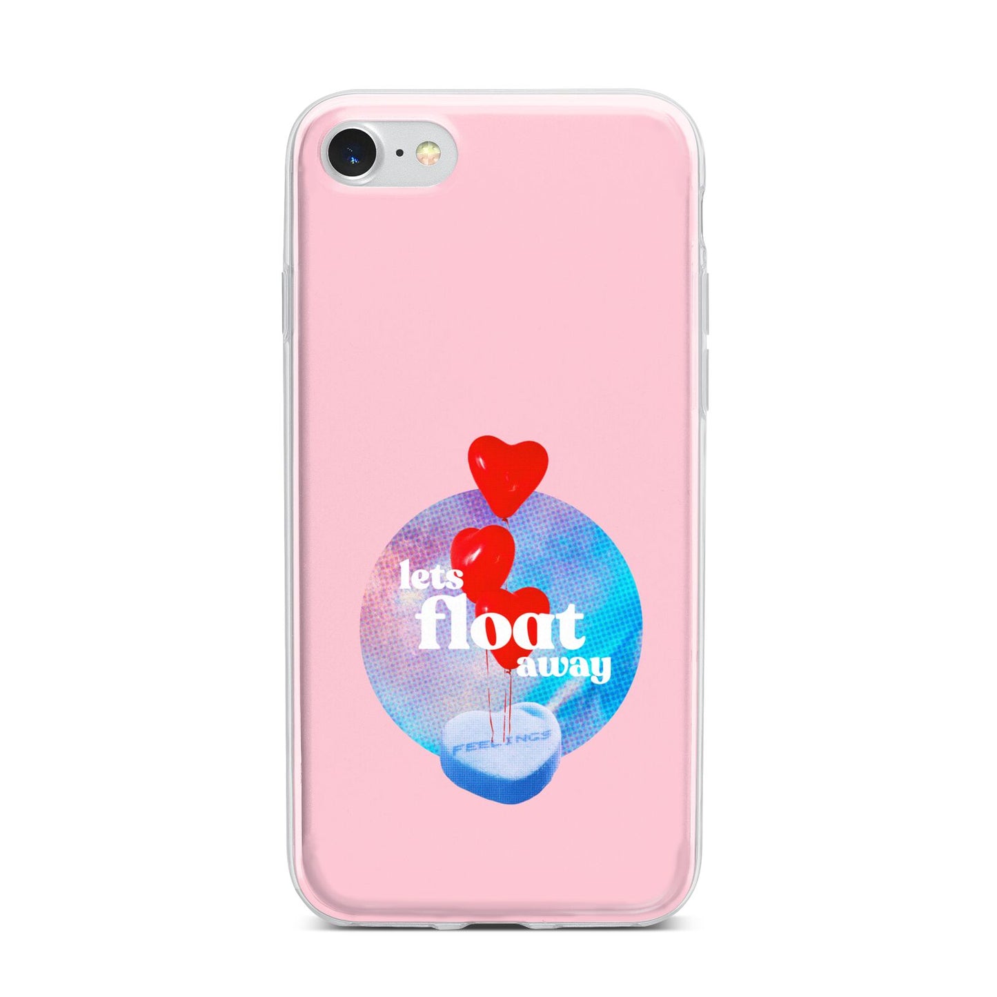 Lets Float Away Valentine iPhone 7 Bumper Case on Silver iPhone