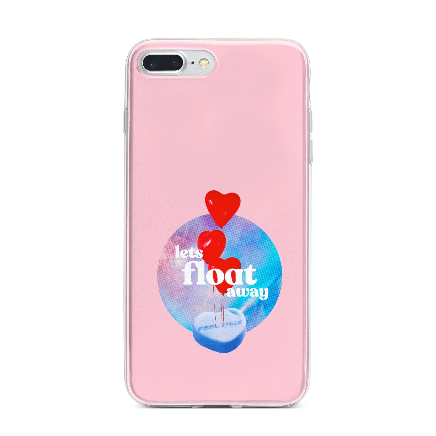 Lets Float Away Valentine iPhone 7 Plus Bumper Case on Silver iPhone