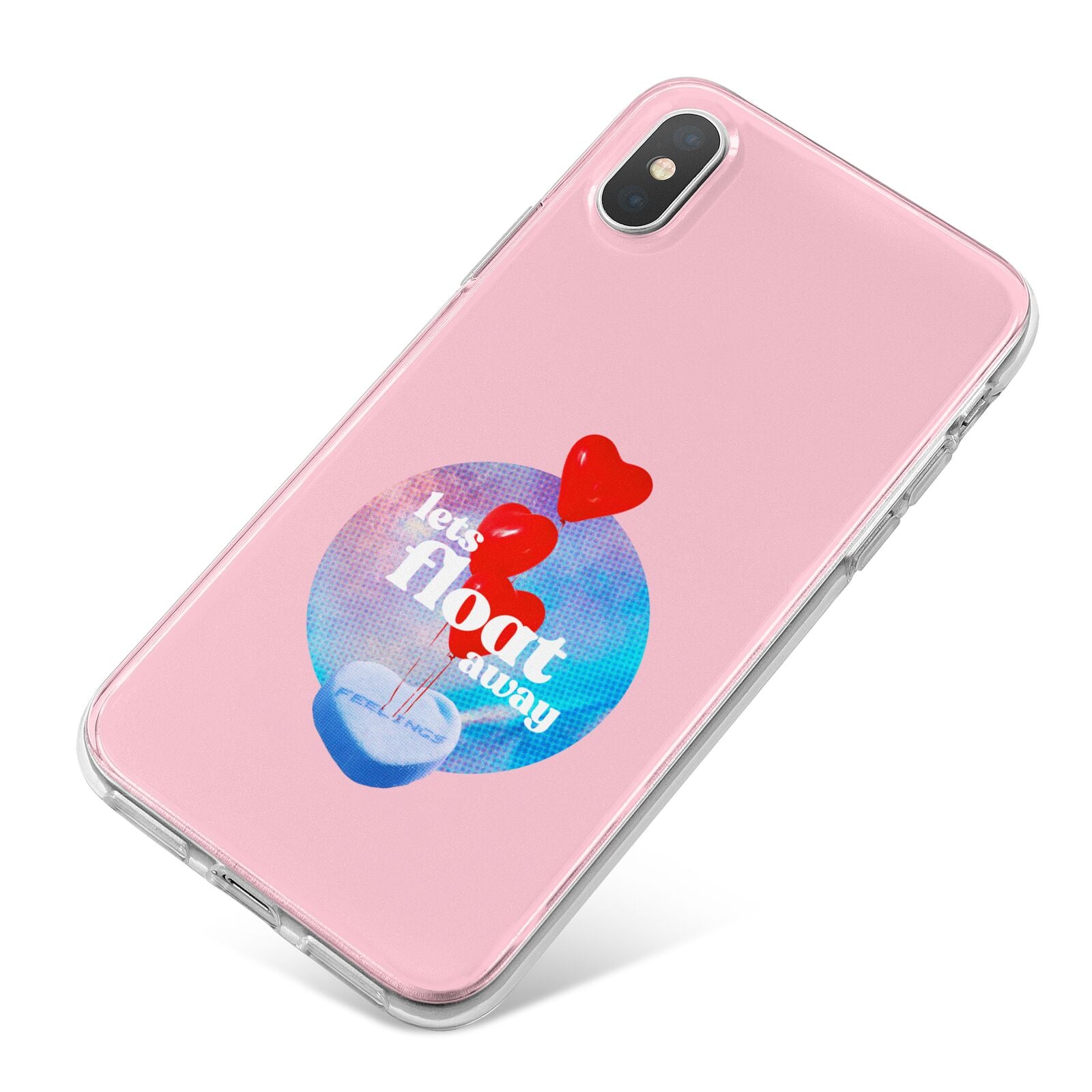 Lets Float Away Valentine iPhone X Bumper Case on Silver iPhone