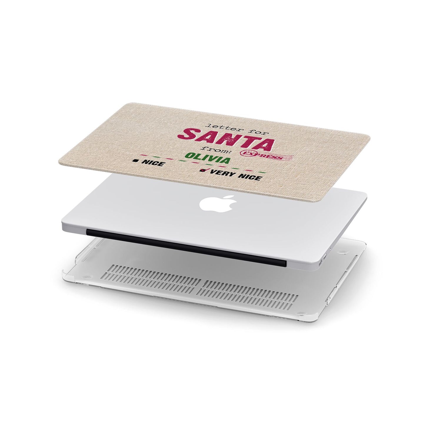 Letters to Santa Personalised Apple MacBook Case in Detail