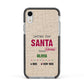 Letters to Santa Personalised Apple iPhone XR Impact Case Black Edge on Silver Phone