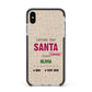 Letters to Santa Personalised Apple iPhone Xs Max Impact Case Black Edge on Silver Phone