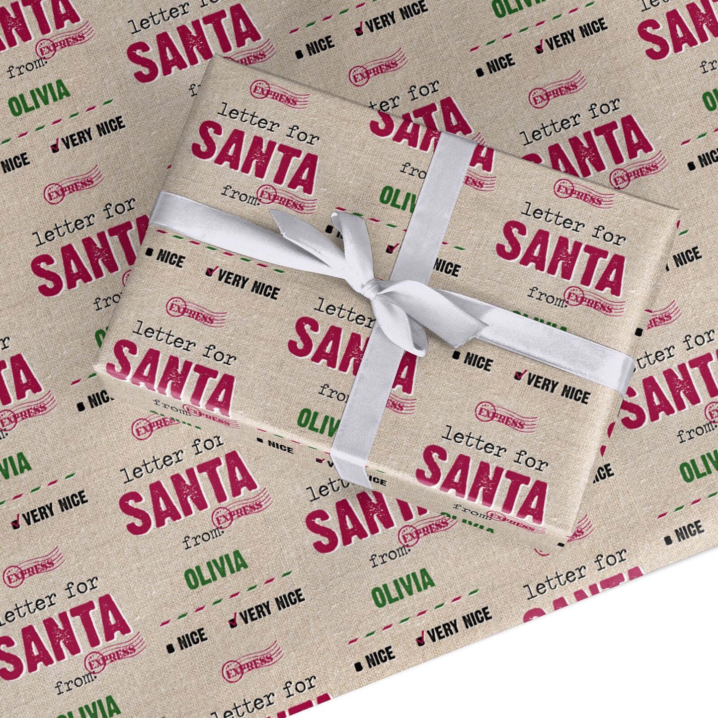 Letters to Santa Personalised Custom Wrapping Paper