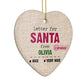 Letters to Santa Personalised Heart Decoration Side Angle