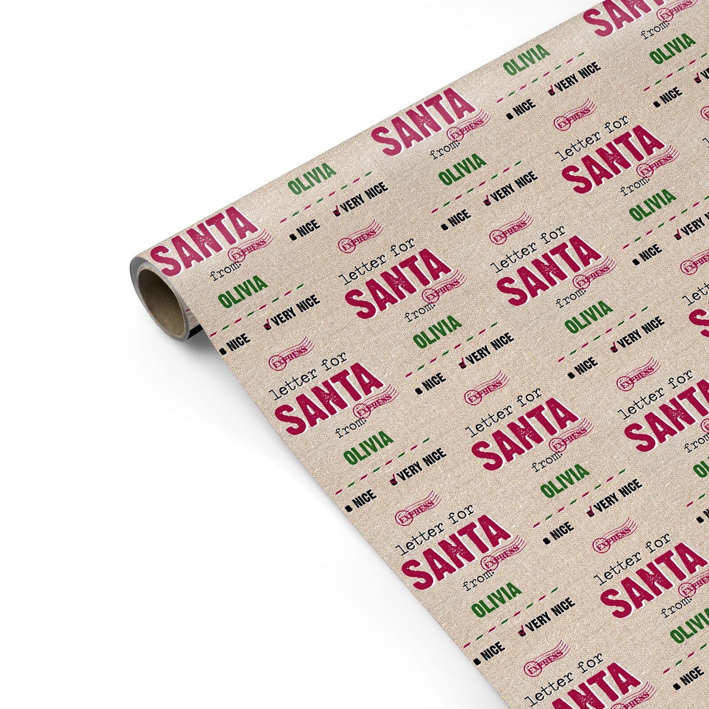 Letters to Santa Personalised Personalised Gift Wrap