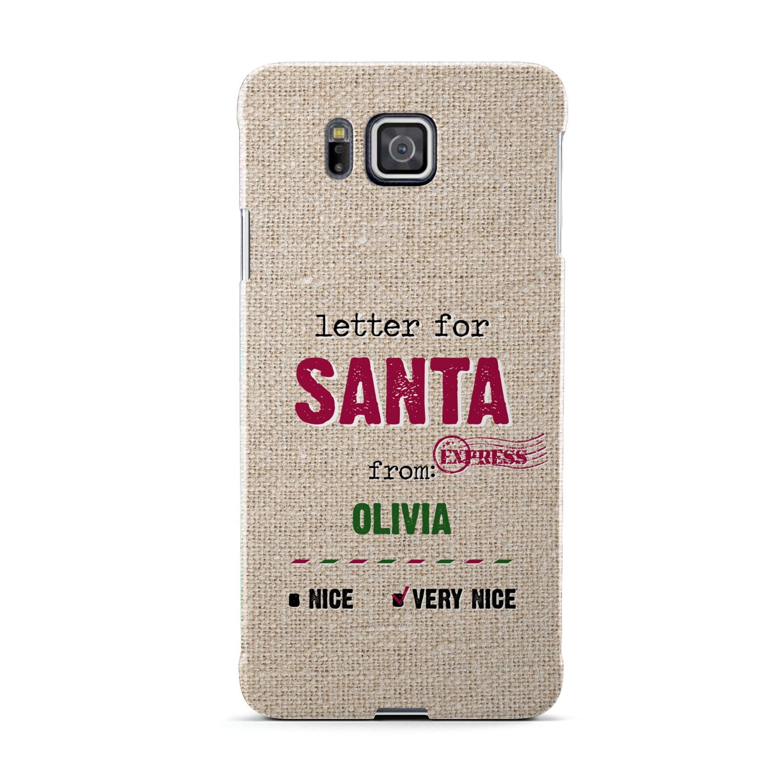 Letters to Santa Personalised Samsung Galaxy Alpha Case