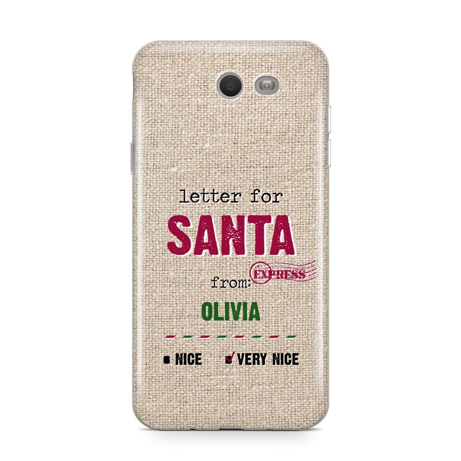 Letters to Santa Personalised Samsung Galaxy J7 2017 Case