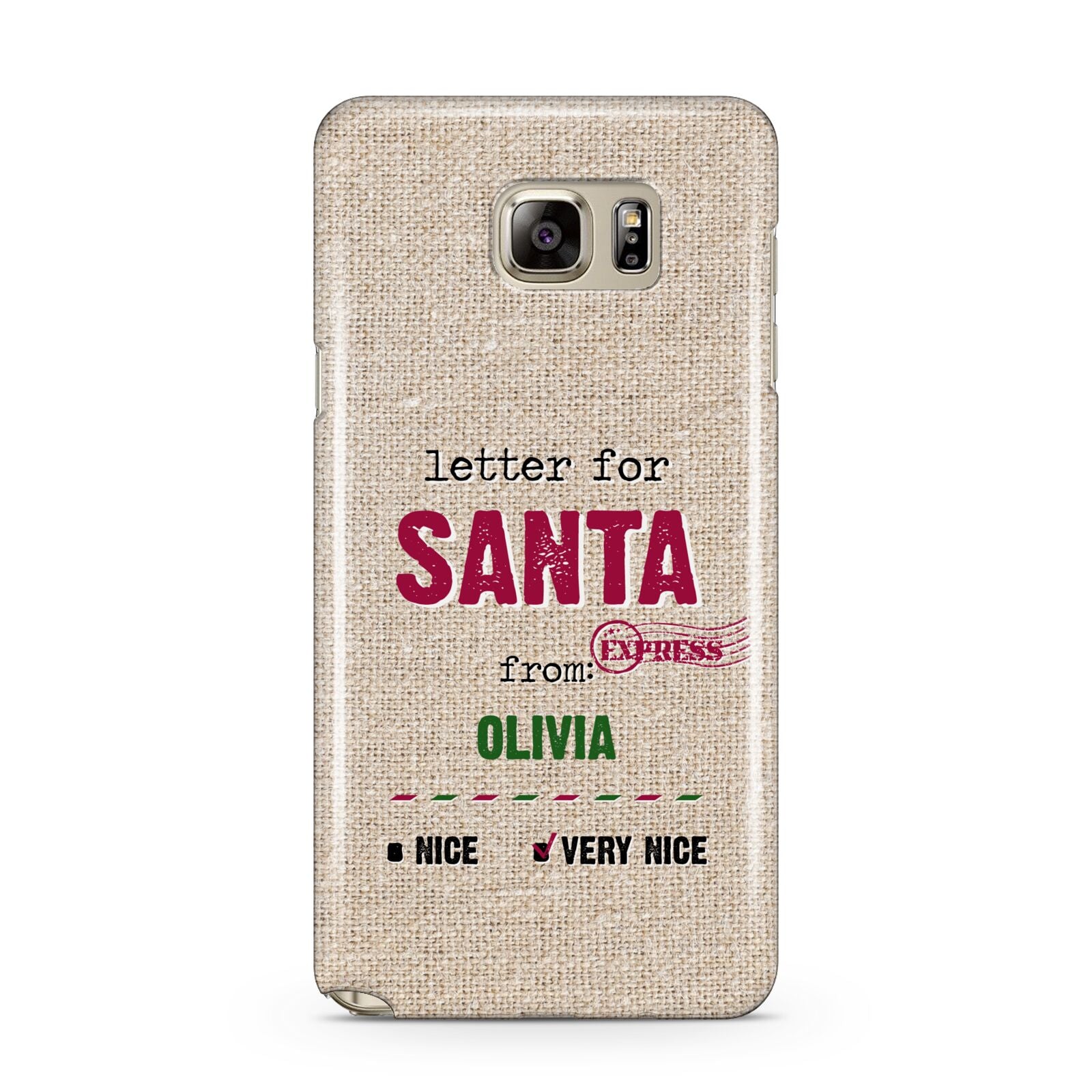 Letters to Santa Personalised Samsung Galaxy Note 5 Case