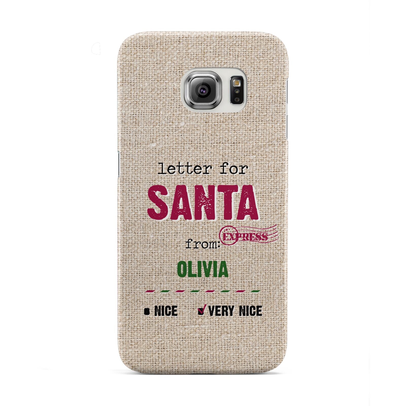 Letters to Santa Personalised Samsung Galaxy S6 Edge Case