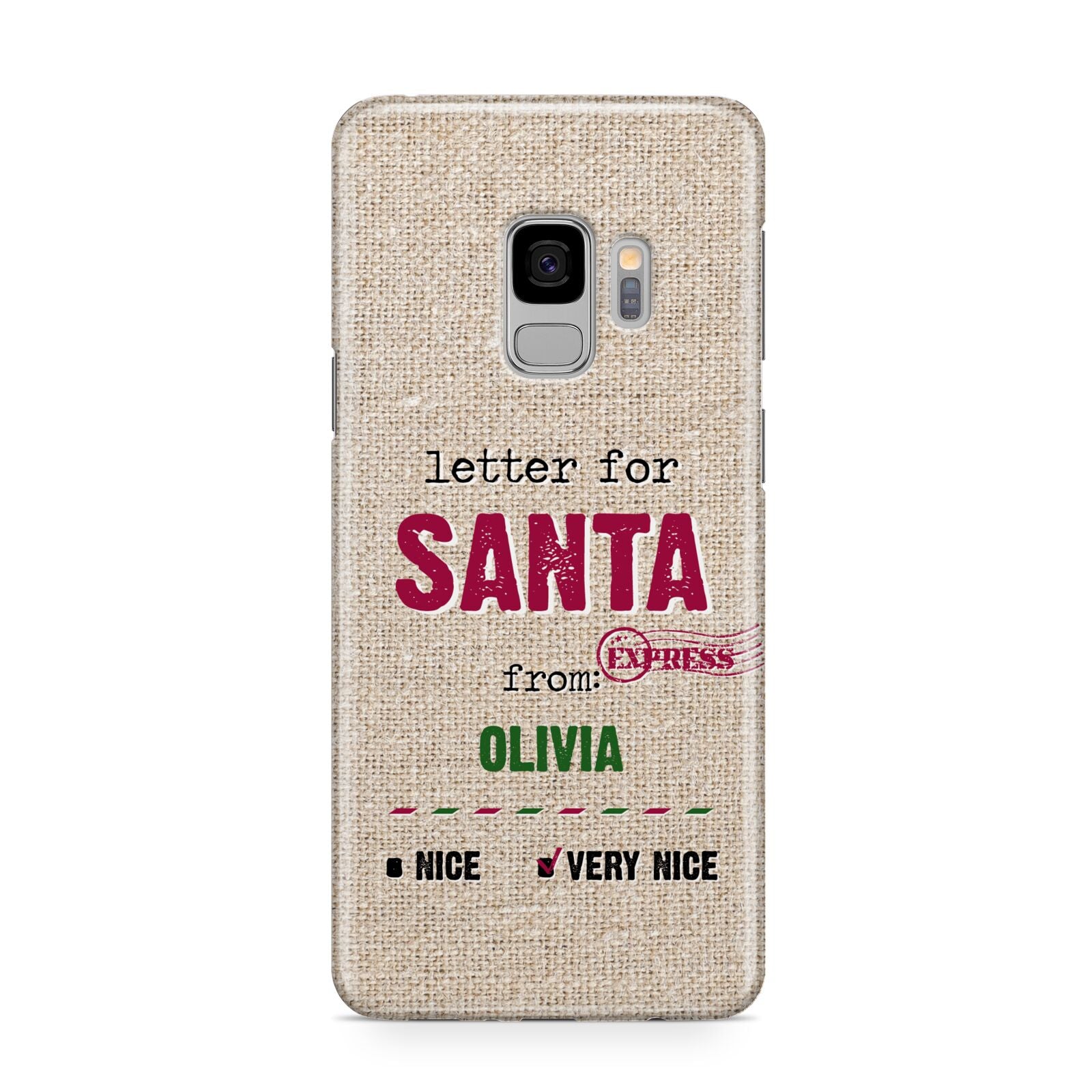 Letters to Santa Personalised Samsung Galaxy S9 Case