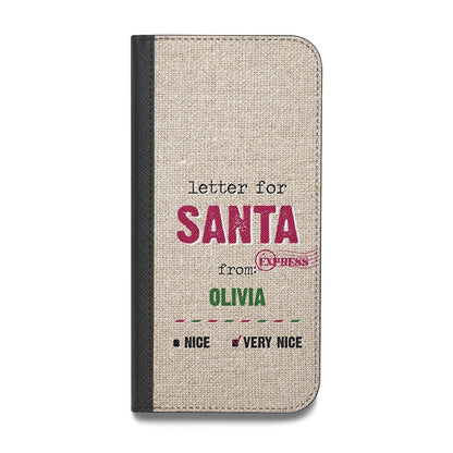 Letters to Santa Personalised Vegan Leather Flip Samsung Case