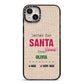 Letters to Santa Personalised iPhone 14 Plus Black Impact Case on Silver phone