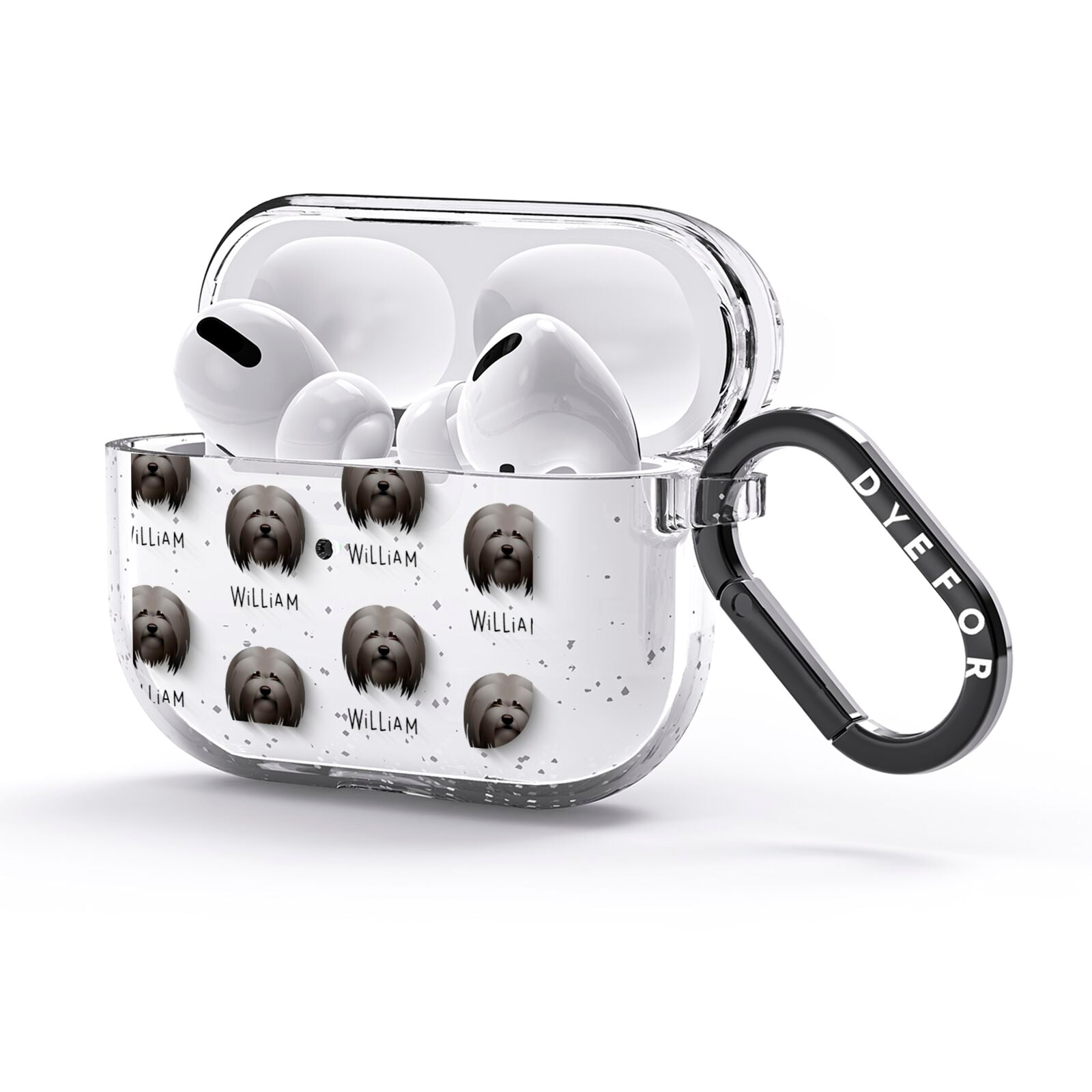 Lhasa Apso Icon with Name AirPods Glitter Case 3rd Gen Side Image