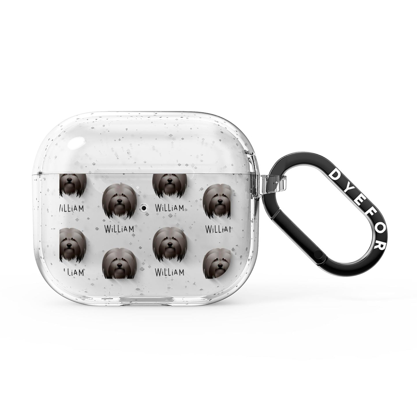 Lhasa Apso Icon with Name AirPods Glitter Case 3rd Gen