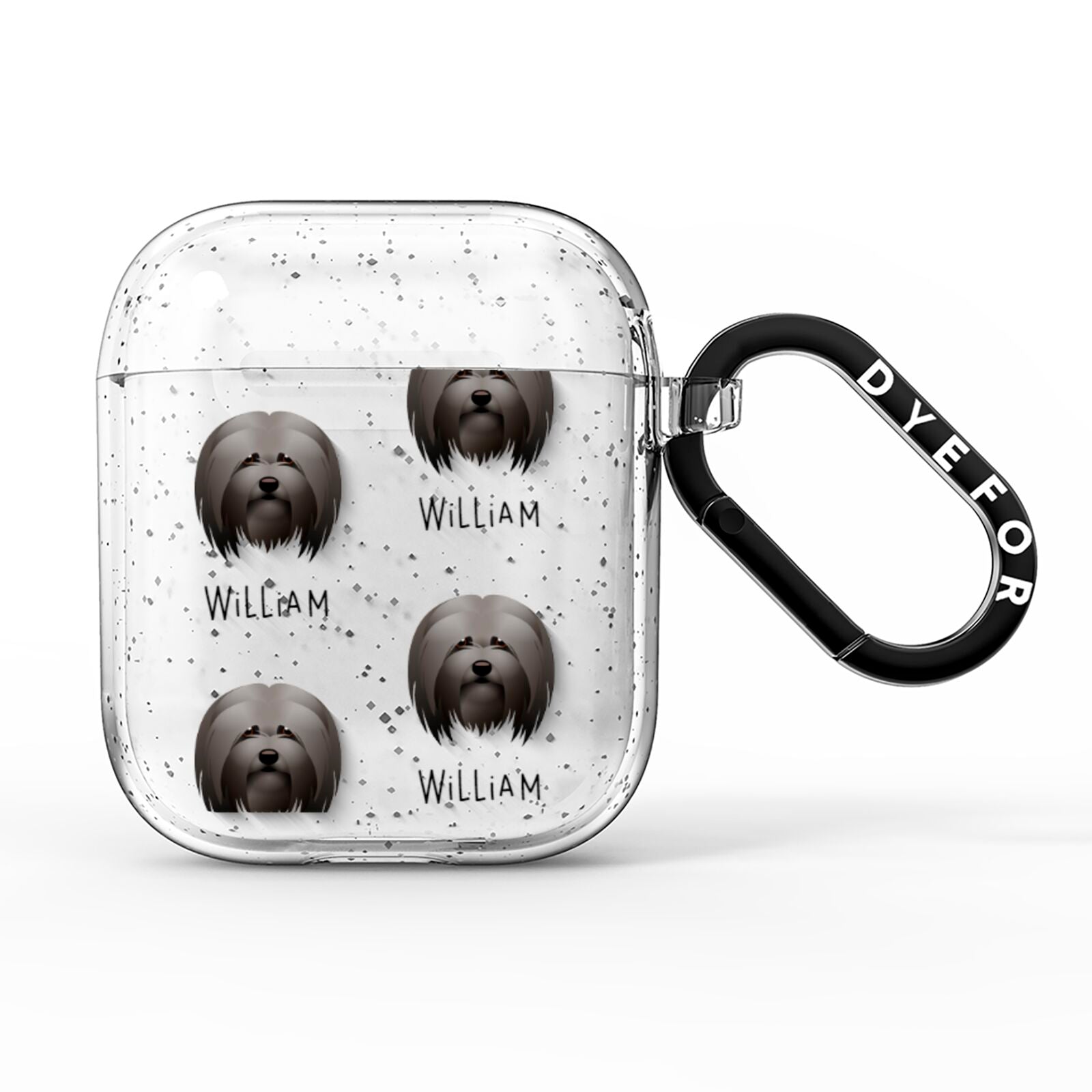Lhasa Apso Icon with Name AirPods Glitter Case