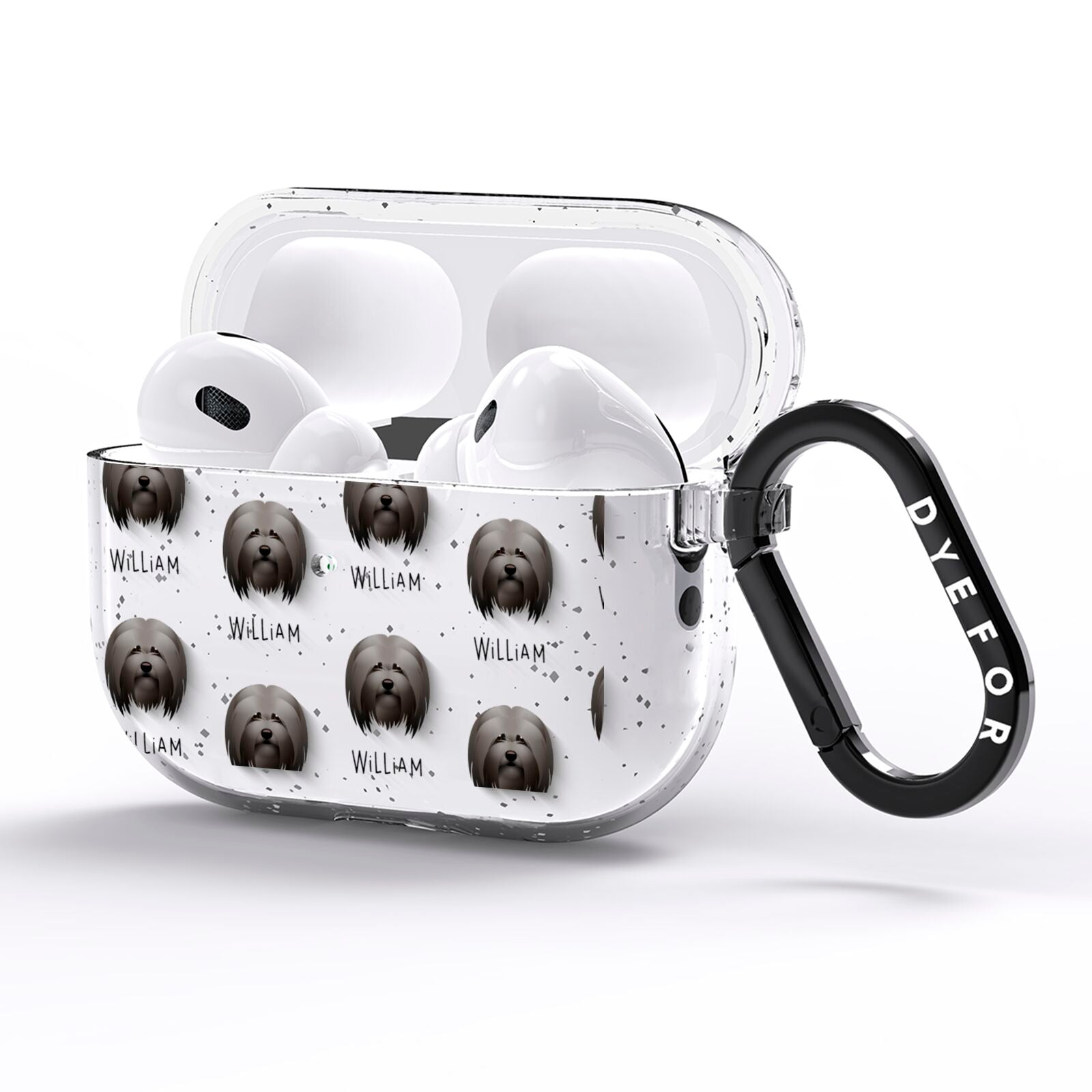 Lhasa Apso Icon with Name AirPods Pro Glitter Case Side Image
