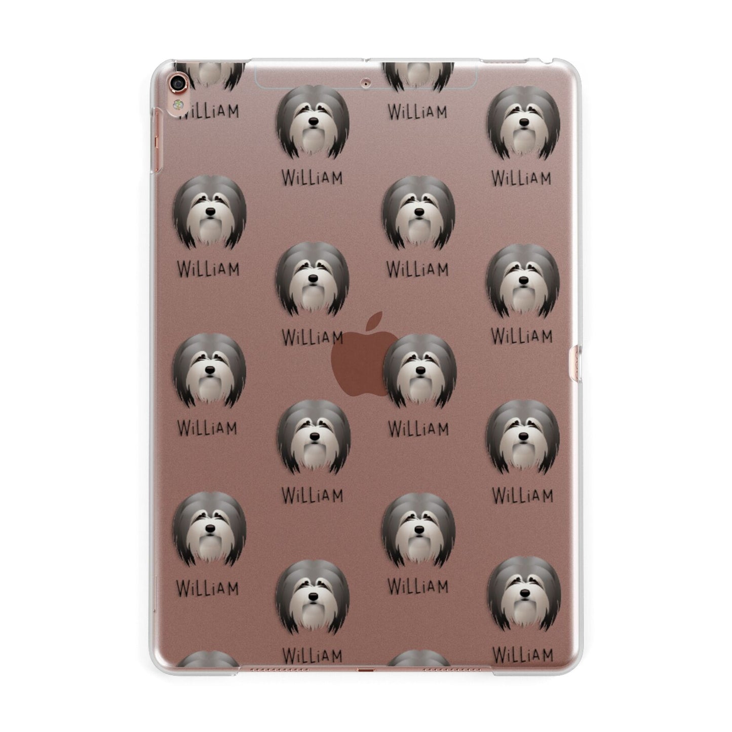 Lhasa Apso Icon with Name Apple iPad Rose Gold Case