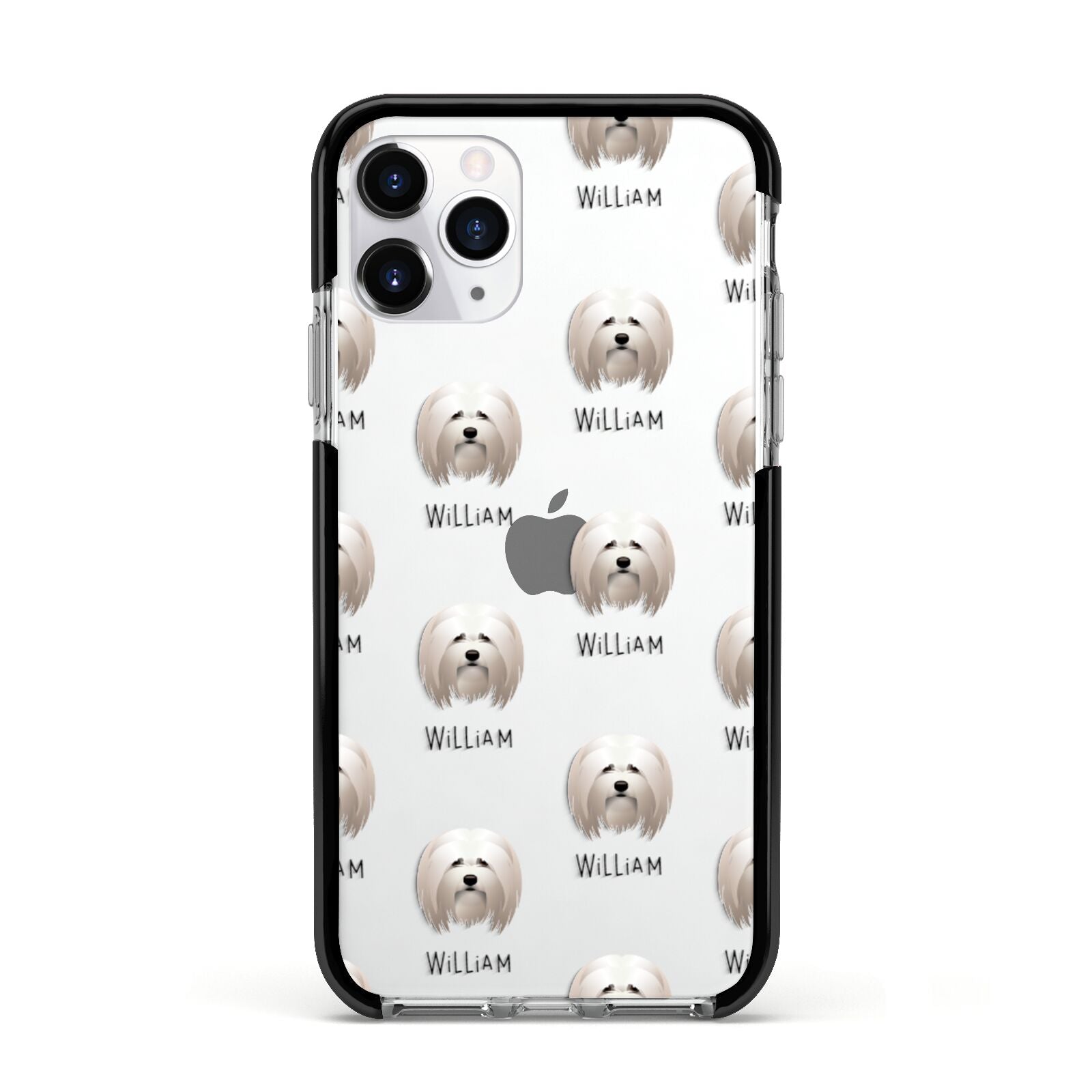 Lhasa Apso Icon with Name Apple iPhone 11 Pro in Silver with Black Impact Case