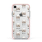 Lhasa Apso Icon with Name Apple iPhone XR Impact Case Pink Edge on Silver Phone
