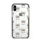 Lhasa Apso Icon with Name Apple iPhone Xs Impact Case Black Edge on Silver Phone