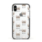 Lhasa Apso Icon with Name Apple iPhone Xs Impact Case Black Edge on Silver Phone