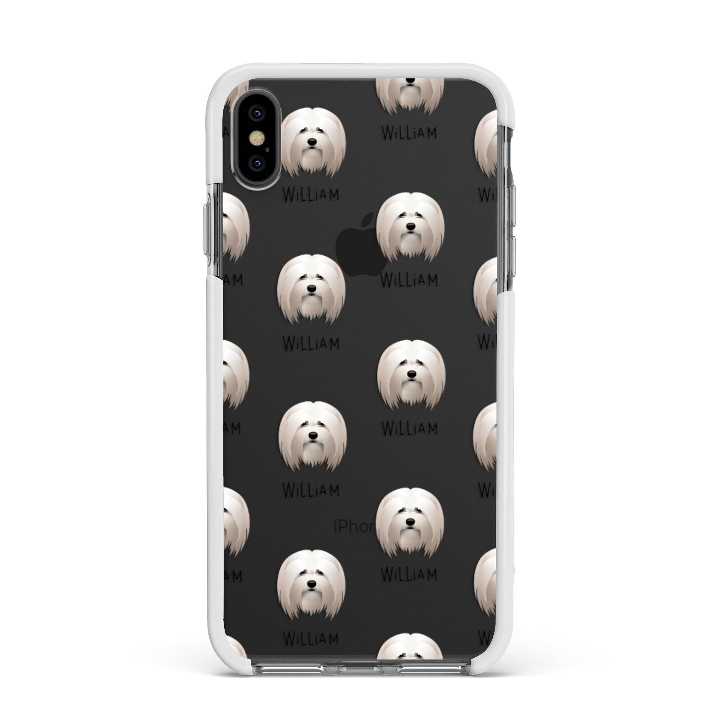 Lhasa Apso Icon with Name Apple iPhone Xs Max Impact Case White Edge on Black Phone