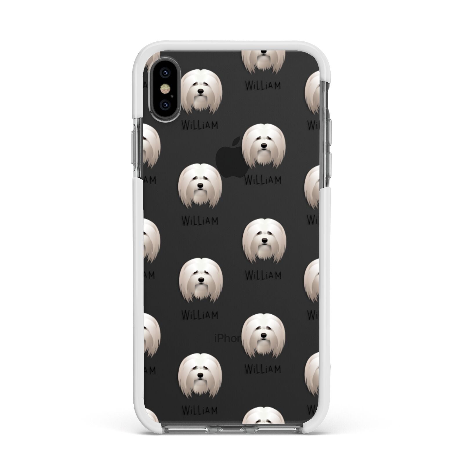 Lhasa Apso Icon with Name Apple iPhone Xs Max Impact Case White Edge on Black Phone