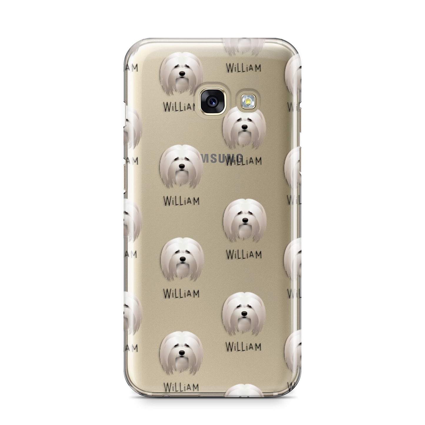 Lhasa Apso Icon with Name Samsung Galaxy A3 2017 Case on gold phone